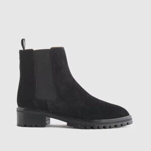Quince Womens Suede Chelsea Boot Black Shoes 10 NWOT